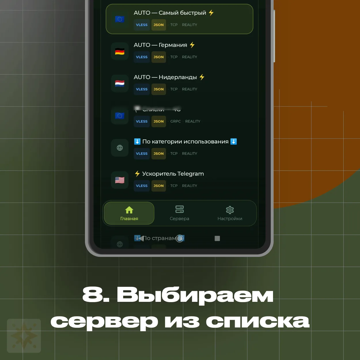 INCY — список серверов