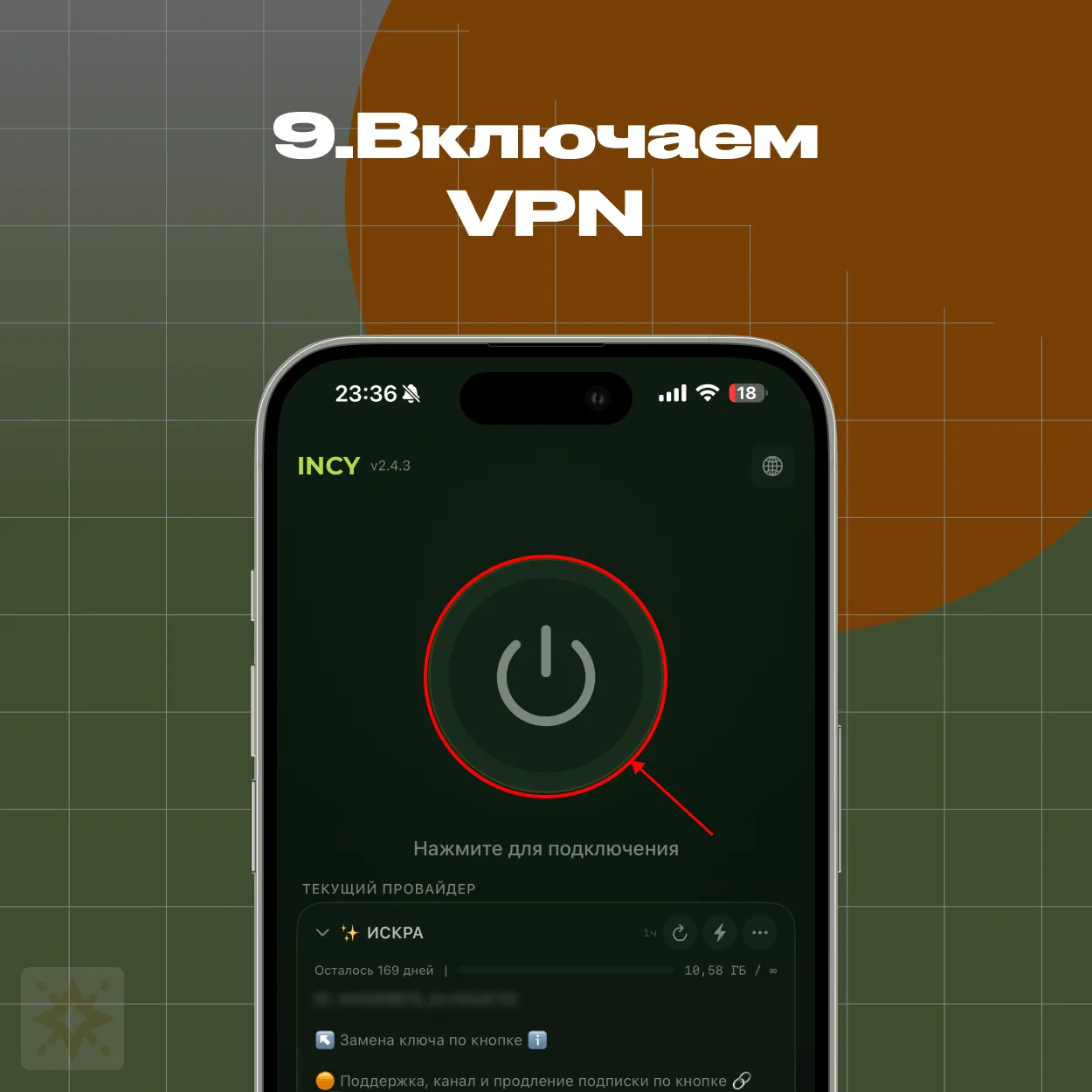 INCY — включение VPN